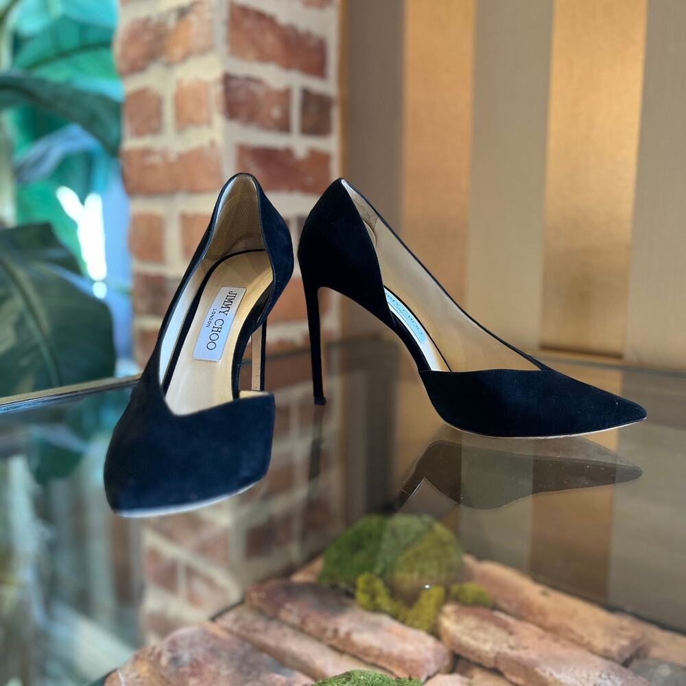 JIMMY CHOO D’orsay Black Suede Heels SZ 39 (US 9)